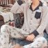 PJ Party - 情侣款家居服套装: 印花长袖上衣 + 裤